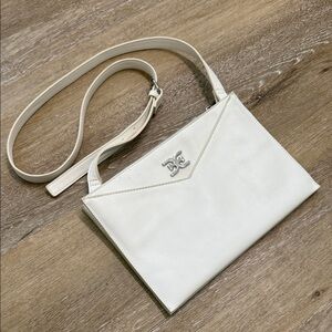 Sam Edelman White Crossbody Bag with Silver Accent